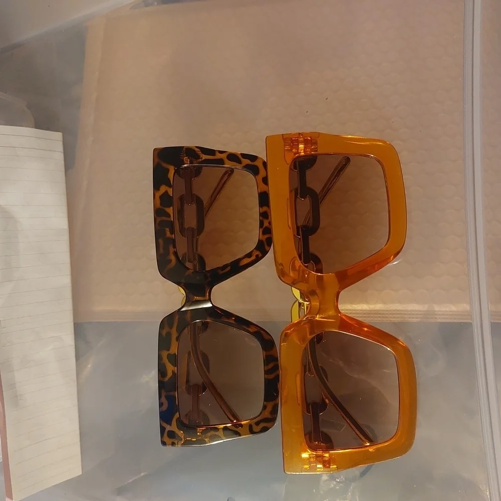 COPY - Stylish Sunglasses Set - Orange and Leopard Print